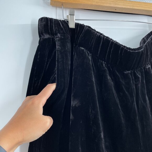 NWT Eileen Fisher Black Velvet Tapered Ankle Pants Womens Plus Size 2X Silk - Picture 9 of 9